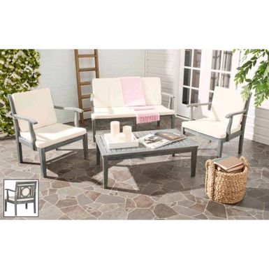 image of Safavieh Monclair 4-Piece Outdoor Living Set, Ash Grey with sku:atyjx93caj5ggxzrbl0poastd8mu7mbs-saf-ov