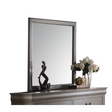 image of ACME Louis Philippe Mirror, Antique Gray with sku:23864-acmefurniture