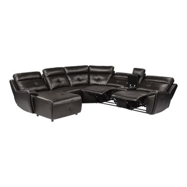 Veilleux Modular Reclining Sectional Sofa with Left Chaise - Dark Brown