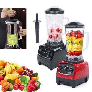 Professional Smoothie Blender with 2L Plastic Jar 3HP Mixer Juicer - Red - 7.88x20.49"