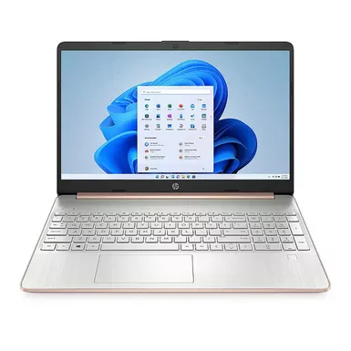 image of HP 17-CN0445NR 17.3" HD+ Laptop, Intel Celeron N4120 1.1GHz, 4GB RAM, 256GB SSD, Windows 11 Home, Pale Rose Gold with sku:ihp90h35uaba-adorama