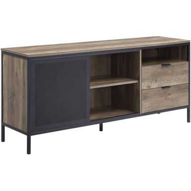 ACME Nantan TV Stand, Rustic Oak & Black Finish