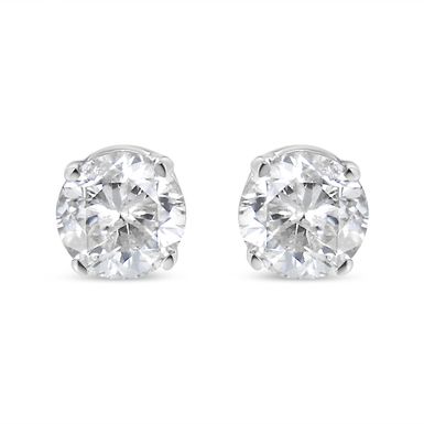 image of 14K White Gold 1/3ct TDW Diamond Solitaire Stud Earrings (I-J, I1-I2) with sku:74-3428wdm-luxcom