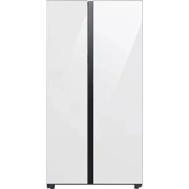 image of Samsung - Bespoke Side-by-Side Refrigerator with Beverage Center - White Glass with sku:bb22061609-bestbuy