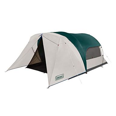 image of Coleman Cabin Camping Tent with Weatherproof Screen Room | 6 Person Cabin Tent with Enclosed Screened Porch, Evergreen with sku:b07xgv3fxv-col-amz