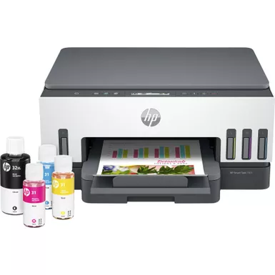 image of HP - Smart Tank 7001 Wireless All-In-One Supertank Inkjet Printer with up to 2 Years of Ink Included - White & Slate with sku:bb21828337-bestbuy