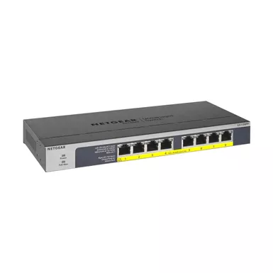 image of Netgear GS108PP 8-Port Gigabit Ethernet PoE+ Unmanaged Switch with sku:negs108pp-adorama