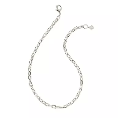 image of Kendra Scott Korinne Chain Necklace (Rhodium) with sku:9608802242|rhodium|rhodium-corporatesignature