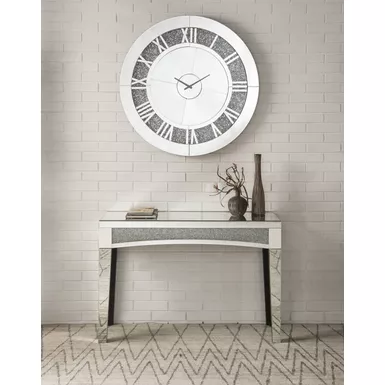 ACME Noralie Wall CLock, Mirrored & Faux Diamonds