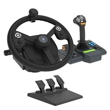 image of HORI Farming Vehicle Control System for PC (Windows 11/10) for Farming Simulator with Full-Size Steering Wheel, Control Panel & Pedals with sku:b0cffybbcv-amazon