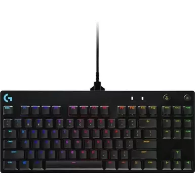 image of Logitech - G PRO TKL Wired Mechanical GX Blue Clicky Switch Gaming Keyboard with RGB Backlighting - Black with sku:bb21305613-bestbuy