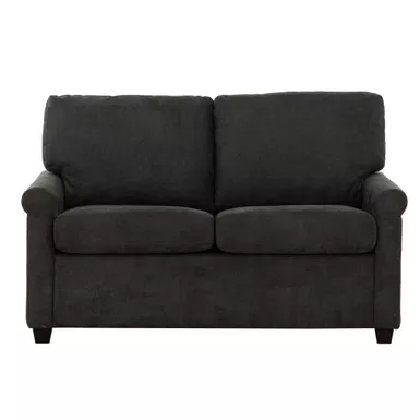 image of Kensington Charcoal 54 in. Convertible Twin Sleeper Sofa with USB Ports with sku:60522-primo