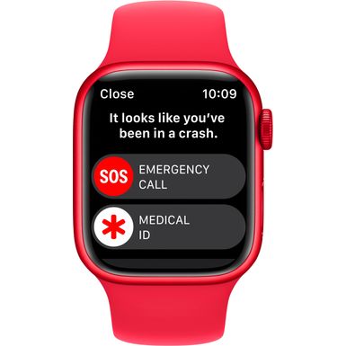 Alt View Zoom 3. Apple Watch Series 8 GPS + Cellular 41mm (PRODUCT)RED Aluminum Case with (PRODUCT)RED Sport Band - M/L - (PRODUCT)RED