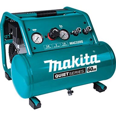 image of Makita MAC320Q Quiet Series 1-1/2 HP, 3 Gallon, Oil-Free, Electric Air Compressor with sku:b084lzpf49-amazon