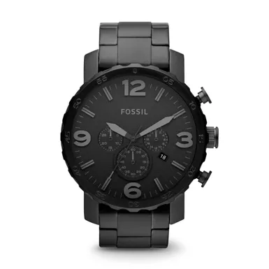 Fossil - Mens Nate Stainless Steel Watch Black