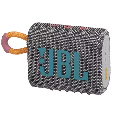 image of JBL GO 3 Waterproof Portable Bluetooth Speaker Gray with sku:jblgo3gryam-powersales