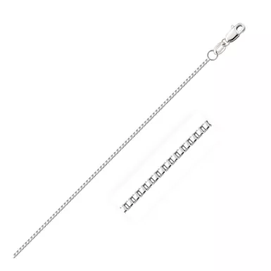 14k White Gold Octagonal Box Chain 1.0mm (16 Inch)