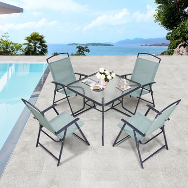 image of Crestlive Products 5-piece Patio Dining Set - See the specifications - Green with sku:u00bfhtdt--6wl1iauxdywstd8mu7mbs-overstock