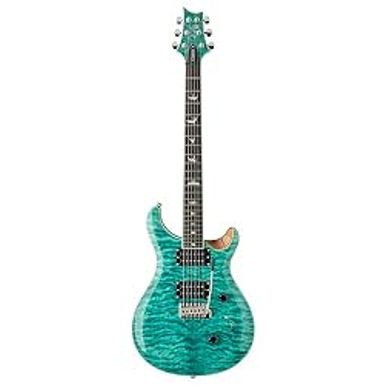 image of PRS Guitars 6 String SE Custom 24 Quilt Electric Guitar, Turquoise with Gigbag, Right, (107876::TU:) with sku:b0cj824nvp-amazon