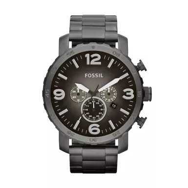 Fossil - Mens Nate Smoke Stainless Steel Watch Gunmetal Fade Dial