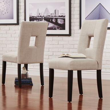 Rent To Own Mendoza Keyhole Back Dining Chairs Set Of 2 By Inspire Q Bold Black Faux Leather Flexshopper