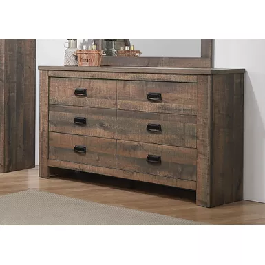 image of Frederick 6-drawer Dresser Weathered Oak with sku:222963-coaster