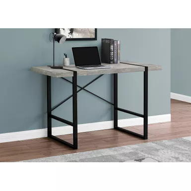 Computer Desk/ Home Office/ Laptop/ 48"L/ Work/ Metal/ Laminate/ Grey/ Black/ Contemporary/ Modern