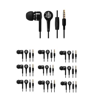 image of iMicro 10 Pack SP-IMT22 Wired In-Ear Earphones, Black with sku:imspimt22k-adorama