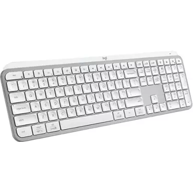 Logitech - MX Keys S Advanced Full-size Wireless Scissor Keyboard for PC and Mac with Backlit keys - Pale Gray