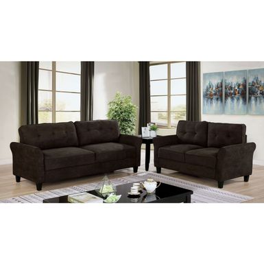 image of Furniture of America Flevio Traditional Fabric 2-piece Sofa Set - Brown with sku:mbr6h0-rfnekmtlkrfcrnwstd8mu7mbs-fur-ovr