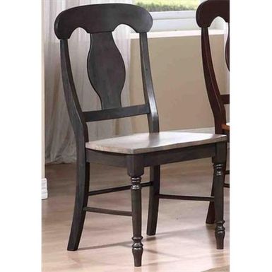 image of Iconic Furniture Napoleon Back Dining Chair Wood Seat&#44; Grey Stone & Black Stone - Pack Of 2 with sku:h0rja5qdtroog0f90ox9pqstd8mu7mbs-overstock