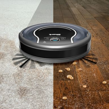 Alt View Zoom 18. Shark - ION Robot RV761, Wi-Fi Connected, Robot Vacuum with Multi-Surface Cleaning - Black/Navy Blue