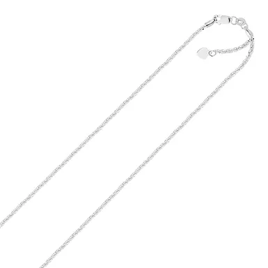 Sterling Silver 1.5mm Adjustable Sparkle Chain (22 Inch)