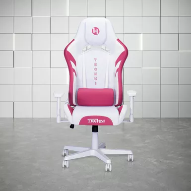 image of Echo Gaming Chair, White with Pink with sku:rta-tsf72-wht-rtaproducts