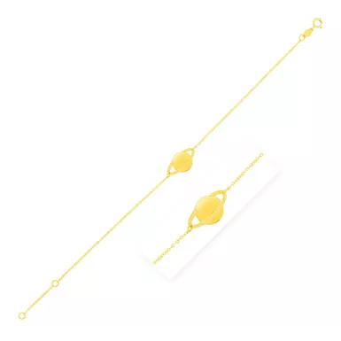 14K Yellow Gold Saturn Bracelet (7 Inch)