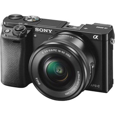 Left Zoom. Sony - Alpha a6000 Mirrorless Camera with 16-50mm Retractable Lens - Black