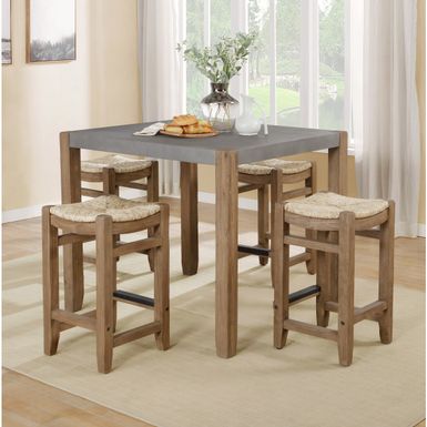 image of The Gray Barn Enchanted Acre Faux Concrete and Wood Counter Height Dining Table - Brown - Brown with sku:j5ae-ik8gx_uxr44kkwicwstd8mu7mbs-overstock