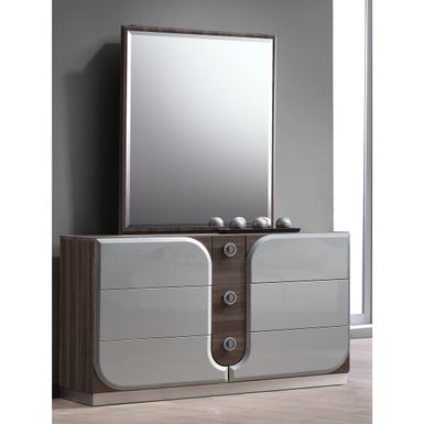 image of Somette Manchester 3/4"-Thick Bevel Edge Mirror - Brown - Brown with sku:xlebynj4striw_dms1010wstd8mu7mbs-overstock