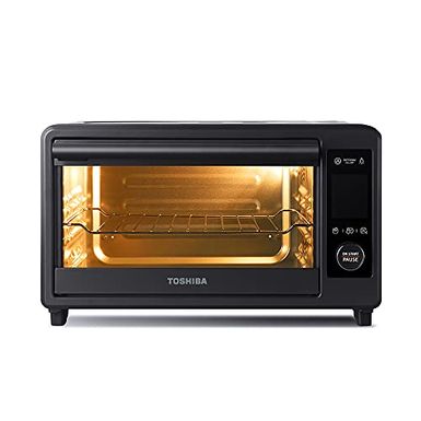 image of Toshiba TL2-AC25CZA(GR) Air Fryer Toaster Oven, 6-in-1 Digital Convection Oven for 9 Cooking Presets, 6-Slice Bread/12-Inch Pizza, 1750W, Charcoal Grey with sku:b08c6yh189-tos-amz