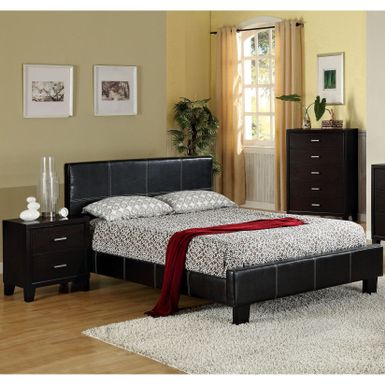 Furniture of America Geriza Modern 2-piece Espresso Adult Bed and Nightstand Set - Cal. King