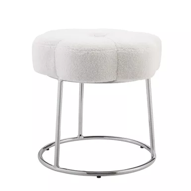 image of Shireen Accent Vanity Stool Sherpa with sku:lfxs1964-linon