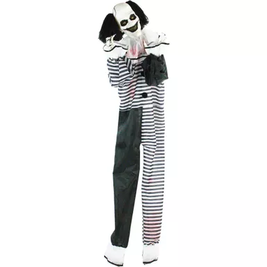 Life-Size Animatronic Clown with Lights and Sound, Indoor or Covered Outdoor Halloween Decoration