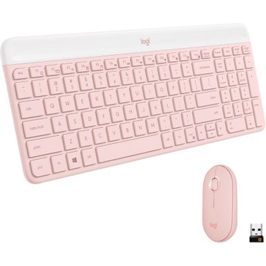 image of Logitech - MK470 Full-size Wireless Scissor Keyboard and Mouse Bundle for Windows with Quiet clicks - Rose with sku:bb22057966-6536551-bestbuy-logitech