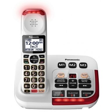 image of Panasonic - KX-TGM420W DECT 6.0 Expandable Cordless Phone System with Digital Answering System - White with sku:kxtgm420w-kx-tgm420w-abt