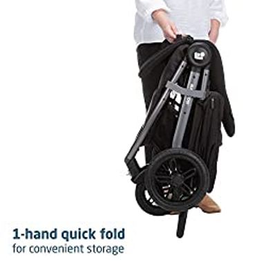Maxi-Cosi Gia XP Luxe 3-Wheel Travel System, Nimble 3-Wheel maneuverability with All-Terrain Tires and Front-Wheel Suspension, Midnight...