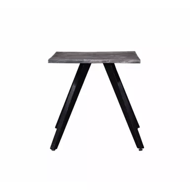 image of Jett 24 in. Grey Rectangle Acacia Wood Accent End Table with Black Metal Legs with sku:51220-primo
