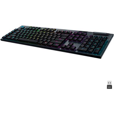 image of Logitech - G915 LIGHTSPEED Full-size Wireless Mechanical GL Tactile Switch Gaming Keyboard with RGB Backlighting - Black with sku:bb21291950-6360853-bestbuy-logitech