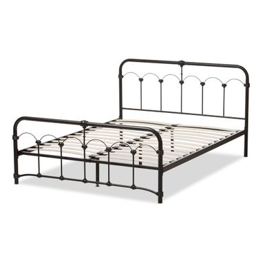 Contemporary Antique Bronze Finished Metal Platform Bed by Baxton Studio - Full Size
