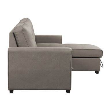 Nico Sectional Sofa Chaise with Pull-out Bed - Taupe (Microfiber)