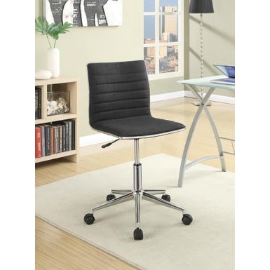 Adjustable Height Office Chair Black and Chrome